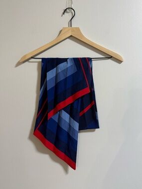 Striped Blue and Red Scarf